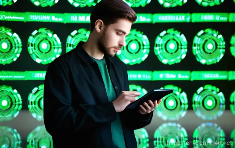 디지털 리터러시 교육 - **Prompt: Information Evaluation in the Digital Age**
    "A diverse young adult, wearing stylish bu...